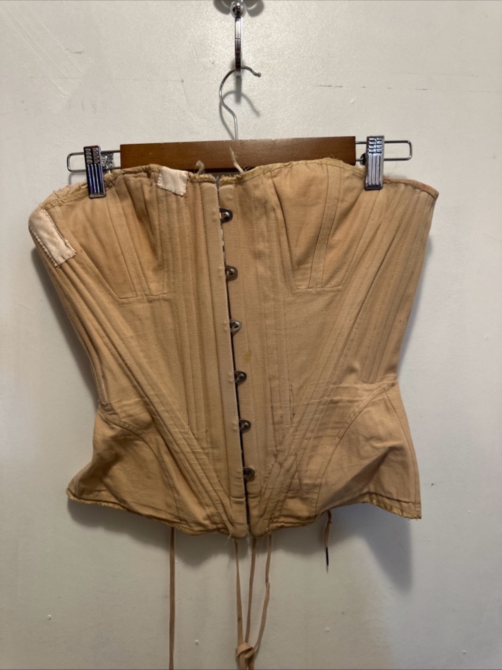 Vintage Eric Watters Corset Bustier Broadway Costume Lace Up Boned Tan
